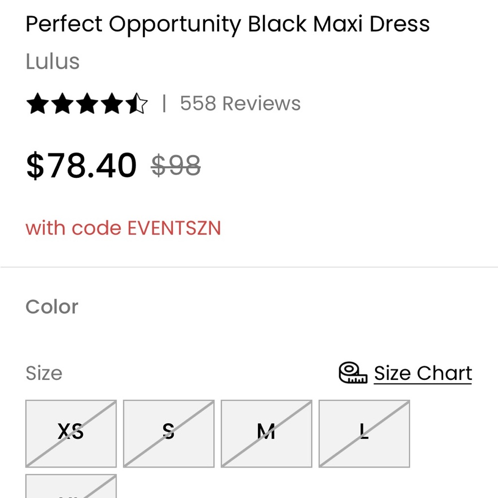 Lulus Perfect Opportunity Black Maxi Dress - Size Medium EUC - Picture 5 of 8